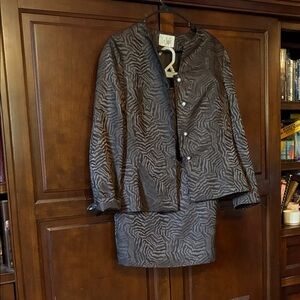 Le Suit Zebra Pattern Long Sleeve Dress Set